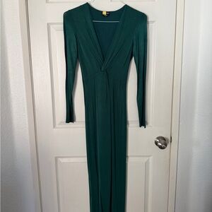 bebe Teal Long Sleeve Dress